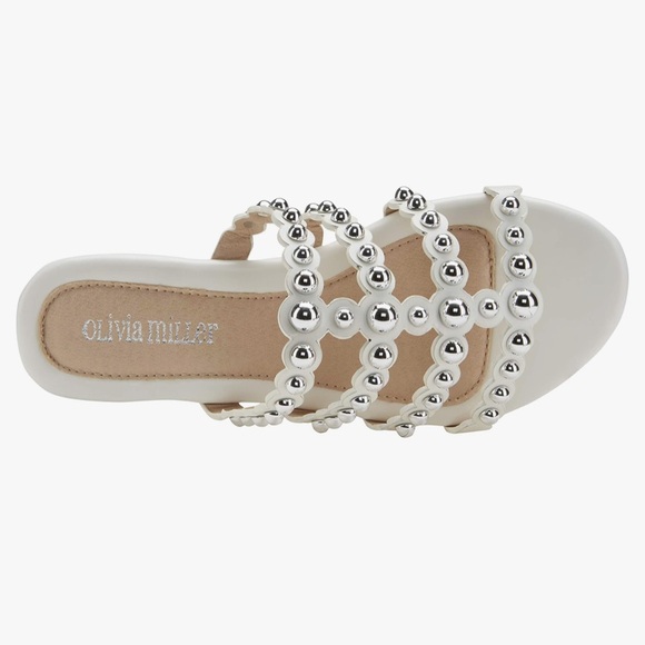 NIB [Olivia Miller] "Piece of Cake" Studded Open Toe Slip-On Sandals Womens Sz 8 - Picture 2 of 9